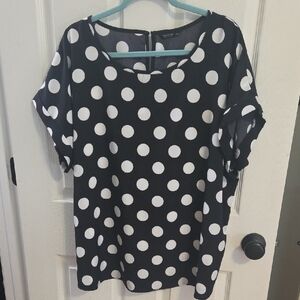 Black and White Polka Dot Blouse NWOT